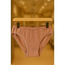 Gümüş Jakarlı Bikini Külot 12 Adet Karışık Renk Büyük Kalıp