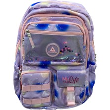 Colorful Liva Sırt Çantası Mor Okul Çantası Kalem Kutusu Hediyeli