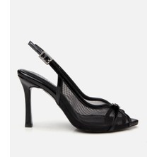 Hotiç Kadın Siyah Transparan Detaylı Topuklu Sandalet