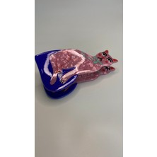 Pembe Kedi Büyük Boy Kemik Toka 9 Cm.