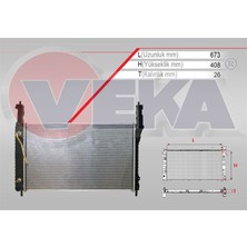 VEKA-16-1615B - Su Radyatoru Brazıng Chevrolet Captıva (C100) 2.0 D A-T Ac+/- 2006-2012