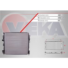 VEKA-16-3506 - Su Radyatoru Mekanık Renault Kangoo (Kc0/1) 1.5 Dcı M-T Ac+ 1998-2008