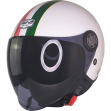 Motosiklet Yarım Kask Güneş Vizörlü Ece 22.06 Motor Kaskı Italy Gold