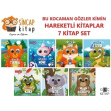 Bu Kocaman Gözler Kimin Hareketli Kitap 7 Li Set Kedi Tırmık-Balık Noni-Sincap Simi-Dinozor Stego