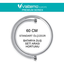 Valtemo 60 cm Çelik Krom Batarya Duş Seti Bağlantı Hortumu VS-206