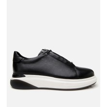 Hotiç 02AYH303250A100 ERKEK Deri Siyah Yüksek Tabanlı Spor Ayakkabı