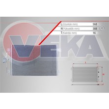 VEKA-43-3500 - Klıma Radyatoru Renault Megane I (Ba0/1) 1.4i 16V A-T/m-T 1996-2003