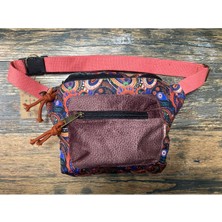 Geniş Hacimli Bohem Bel Çantası, Günlük ve Seyahat Için Gül Kurusu Renk