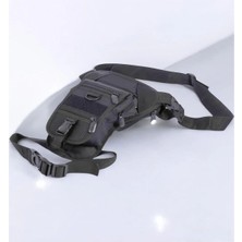 Ayarlanabilir Taktik Bel ve Bacak Çantası, Özel Bölmeli, Şık ve Kullanışlı Siyah Tasarım