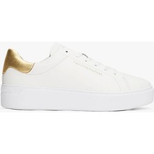 Tommy Hilfiger Kadın Klasik Platformlu Kort Tarzı Gold Sneaker FW0FW087560HT