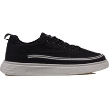 M2S Siyah Giza Lastikli Erkek Sneaker