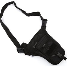 Unisex Tactical Bölmeli Silah Taşıma Bel ve Bacak Çantası Siyah