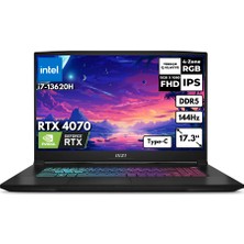 Msı Katana 17 I7-13620H 48-GB DDR5 4 TB SSD RTX4070 (8gb) 17.3" Fhd 144Hz Windows 10 Home Taşınabilir Bilgisayar B13VGK-1030XTRFR95