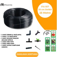 16 mm 25 Metre 33 cm Damlama Sulama Hortumu Seti 3’li Set