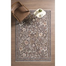 Frezia Floral Bambu Polyester Oturma Odası Salon Mutfak Halısı Eskitme Çiçekli Vintage Halı