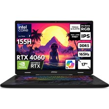 Msı Pulse 17 Aı Ultra 7-155H 48 -GB DDR5 4 TB SSD RTX4060 (8GB-140W) 17" Fhd+ 165Hz Windows 11 Pro Taşınabilir Bilgisayar C1VFKG-083XTRFR29