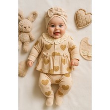Kız Bebek My Heart 10'lu Yeni Doğan Hastane Çıkışı Zıbın Seti(Tulumun Kolları Kalp Desenli Düz Değil