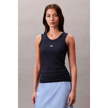 Calvin Klein Jeans Kadın Modal Fitilli Mavi Bluz LV044C900G-CEF