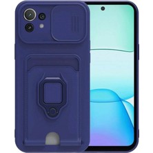 Xiaomi Mi 11 Lite Kılıf Zuma Kartvizitli Yüzüklü Silikon - Lacivert