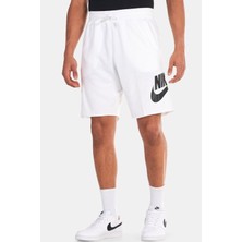 Nike Sportswear Alumni Cotton Swoosh Shorts White Baskılı Erkek Şort Beyaz