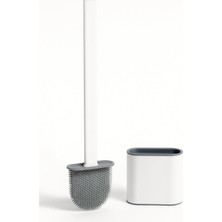 Yapıştırılabilir Tuvalet Fırçası, Silikon Klozet Temizleme Seti, Duvar Tipi Askılı, Kompakt Tasarım, Koku Önleyici, Esnek Uçlu, Hijyenik Banyo Fırçası