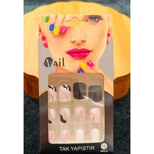 Monalisa Home Lüks Çift Renk Figürlü Takma Tırnak