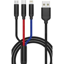 Galaxy C5 C7 C8 Pro Şarj Kablosu 3in1 Hasır Sy-3in1