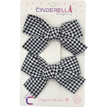 2'li Kız Çocuk Fiyonk Toka Seti Siyah Soft Renkli - Zarif Fiyonklu Kurdele Klips Pens Saç Tokası