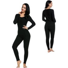 Bonbonetti Chocolate Baby&Kids Kadın Siyah Termal Fanila ve Tayt Takım