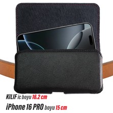 iPhone 16 Pro Kemer Kılıfı - Bel Kemer Kılıf Kapaklı Çanta