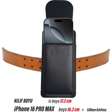 iPhone 16 Pro Max Kemer Kılıfı - 16 Plus Bel Kemer Kılıf Kapaklı Çanta