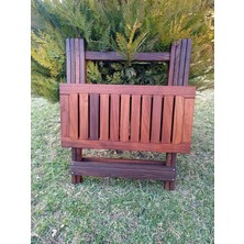 Ahşap Iroko Katlanabilir 60X60 Bahçe ve Balkon Masası