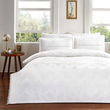 Glienn DÜZ%100 Pamuk Nevresim Takımı, Beyaz, Çift Kişilik (Nevresim: 200X220 Cm/çarşaf: 240X260 cm / 2 Adet Dantelli Yastık Kılıfı: 50X70 cm / 2 Adet Yastık Kılıfı: 50X70 Cm)