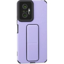 Xiaomi Redmi Note 10 Pro Kılıf Mega Standlı Silikon - Lila