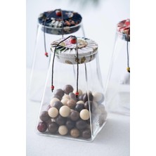 Beyaz 950 ml Şeffaf Cam Kavanoz, Şık ve Kullanışlı Saklama Çözümü