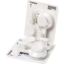 Tisken Vantuzlu Kanca; Beyaz; 4 Adet