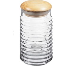 Ahşap Kapaklı 1125 cc Kavanoz, Şık ve Kullanışlı Ev Dekoru Için Ideal