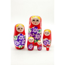 Renkli Ahşap Matruşka Bebek Seti, 6 Parça, Oyun ve Dekor Için Mükemmel Seçim