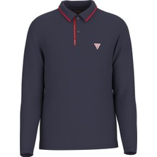 Guess M4YP13KCBM0 Ls Tech Stretch Polo Erkek Sweatshırt