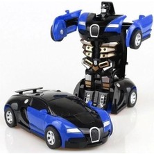 Beyaz 1:32 Çek Bırak Robot Dönüşebilen Hobi Araba