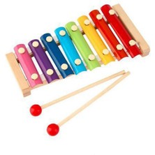 Neşeli Ahşap Ksilofon 8 Nota, 25 Cm, Sesli, Eğlenceli Çocuk Oyuncağı