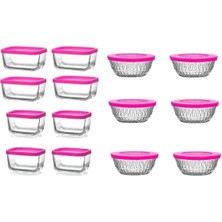 Cam Saklama Seti, 14 Parça, 3 Boy, Beyaz, Pratik ve Şık Depolama Çözümü