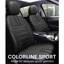 Dacia Duster 2013-2017 Colorline Sport Serisi Deri Siyah Koltuk Kılıfı