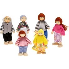 Kahverengi Ahşap Minik Bebek Aile Oyun Seti, Eğlenceli ve Şık Tasarım
