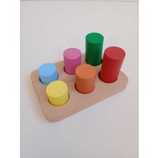 Çocuklar Için Çok Renkli Eşleştirme Silindirleri 6'lı Set