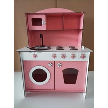 Ahşap Renkli Mutfak Dolabı Çocuklar Için Eğlenceli ve Şık Tasarım