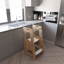 Doğal Ahşap Öğrenme Kulesi, 2-6 Yaş, Eğlenceli ve Güvenli Çocuk Gelişimi