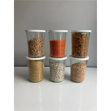 Beyaz Kapaklı Saklama Kavanoz Seti, 6'lı, 850 Ml, Şık ve Pratik Kullanımlı Ürün.