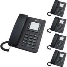5'li Siyah Kablolu Masaüstü Telefon Paketi, Pratik ve Güçlü Iletişim Seti