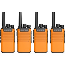 4'lü Turuncu Pmr V8 Telsiz Set, Şarjlı, Kulaklık Hediye, Inşaat ve Gezi Kullanımı